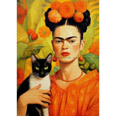 Bild av Frida Kahlo och katten, 1000 bitar