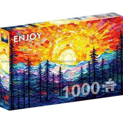 Bild av Kvällsljus över skogen, 1000 bitar