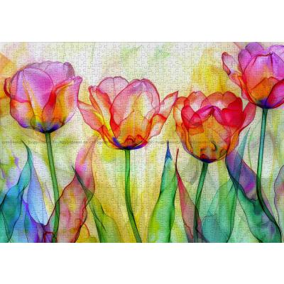 Bild av Färgglada blomblad, 1000 bitar