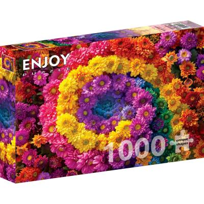 Färgglad blomstersnurra, 1000 bitar