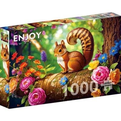 Bild av Ekorren på grenen, 1000 bitar