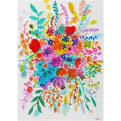 Bild av Vilda blommor i akvarell, 1000 bitar