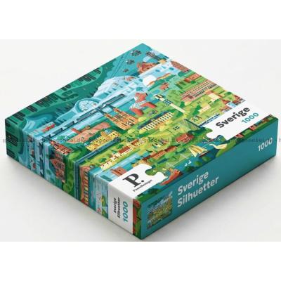Bild av Sverige silhuetter: Sverige, 1000 bitar