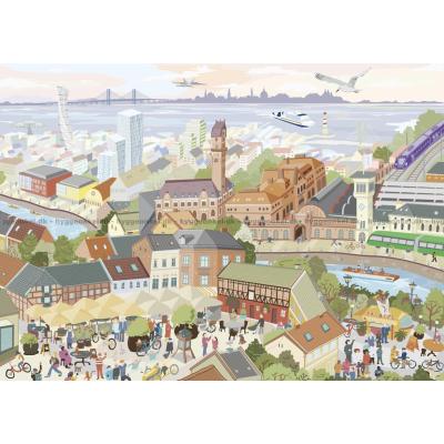 Bild av Sverige silhuetter: Malmö, 1000 bitar