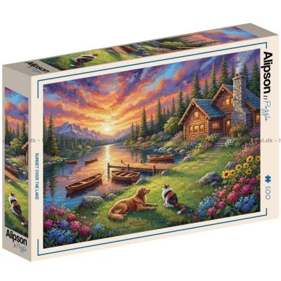 Bild av Kvällsmys vid bergssjön, 500 bitar