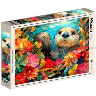 Bild av Utter i blomsterhavet, 1000 bitar