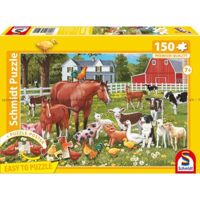 Bild av Djurvänner på ängen, 150 bitar