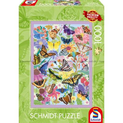 Blommor och fjärilar, 1000 bitar