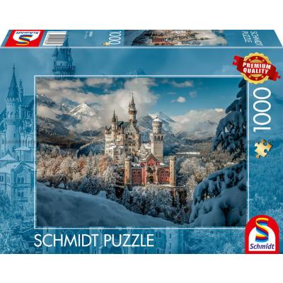 Frostklar utsikt över Neuschwanstein, 1000 bitar