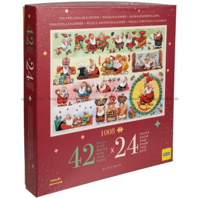 Julkalender: Jultomtens mysiga december, 24x42 bitar