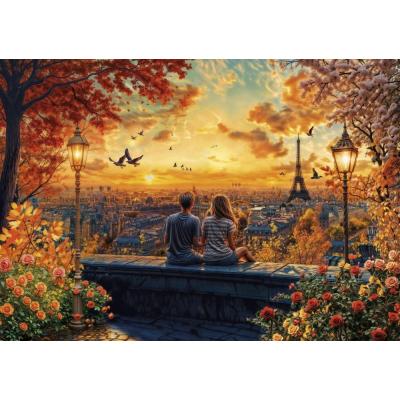 Bild av Romantisk solnedgång i Paris, 1500 bitar