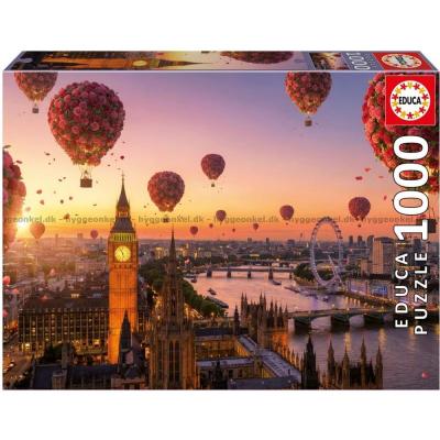 Bild av Blomstrande luftballonger över London, 1000 bitar