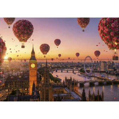 Bild av Blomstrande luftballonger över London, 1000 bitar