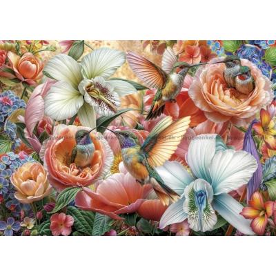 Bild av Kolibrier bland blommor, 500 bitar
