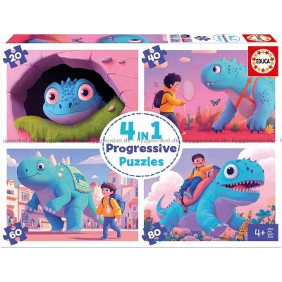 Bild av Den söta blå dinosaurien, 4 i 1, 20 bitar