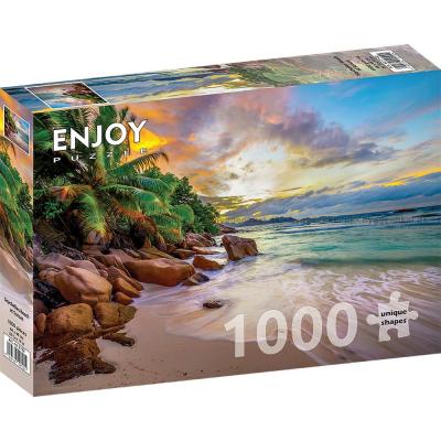 Bild av Solnedgång över Seychellerna, 1000 bitar