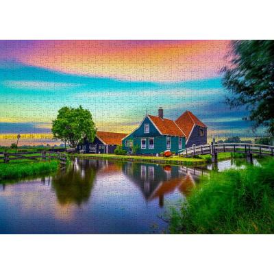 Bild av Holland: Gryning vid bondgården, 1000 bitar