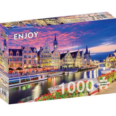 Bild av Kvällsstämning över Gent, 1000 bitar