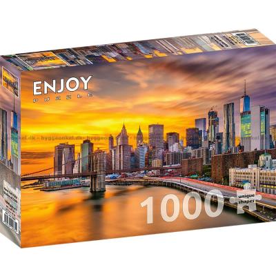 Bild av Solnedgång över New York, 1000 bitar