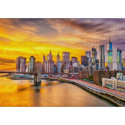 Bild av Solnedgång över New York, 1000 bitar