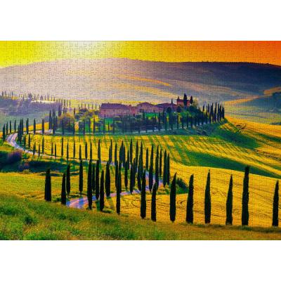 Bild av Solnedgång över Toscana, 1000 bitar