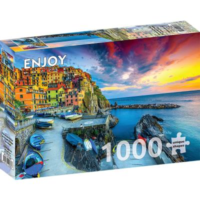 Bild av Solnedgång över Manarola, 1000 bitar