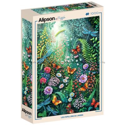 Bild av Fjärilar i blomsterängen, 1000 bitar