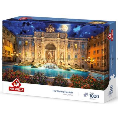Bild av Fontana di Trevi i månsken, 1000 bitar