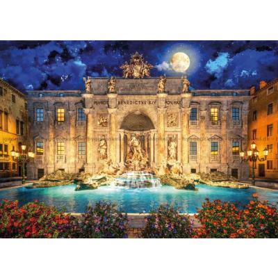 Bild av Fontana di Trevi i månsken, 1000 bitar