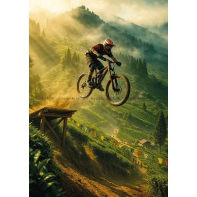 Bild av Mountainbikerns luft under hjulen, 1000 bitar