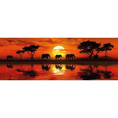 Bild av Solnedgång över Serengeti - Panorama, 1000 bitar