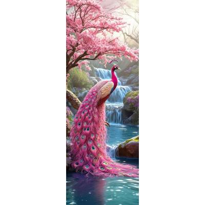 Bild av Påfågelns rosa fjäderdräkt - Panorama, 1000 bitar