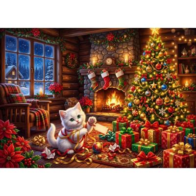 Bild av Katten och julgranen, 300 bitar