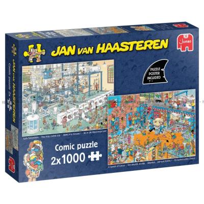Bild av Ett äkta skumparty och När färgerna löper amok, 2x1000 bitar