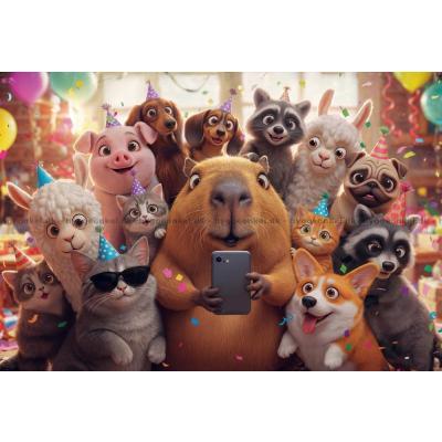 Bild av Djurens selfie till festen, 160 bitar