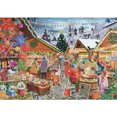 Bild av Hall: Den mysiga julmarknaden, 1000 bitar