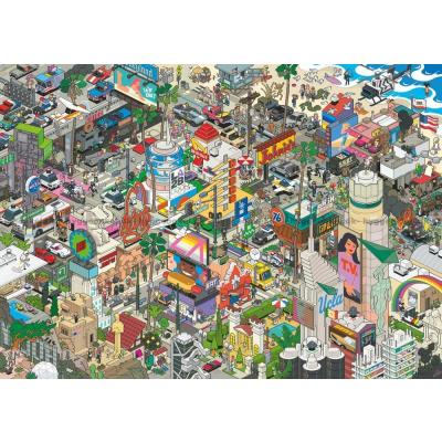 Bild av eBoy: Pixorama - Los Angeles, 1000 bitar