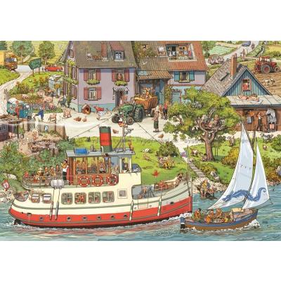 Bild av Göbel & Knorr: Sommarstämning vid vattnet, 1000 bitar