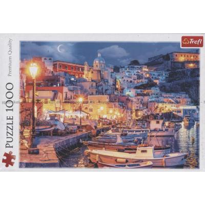 Bild av Procida vid aftontid, 1000 bitar