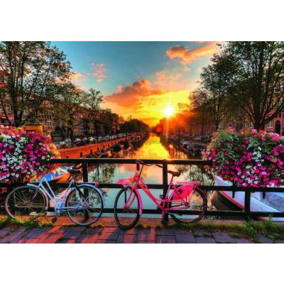 Bild av Cyklar i Amsterdam, Holland, 1000 bitar