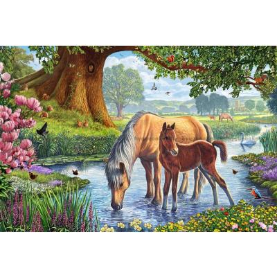 Bild av Hästar vid flodbädden, 150 bitar