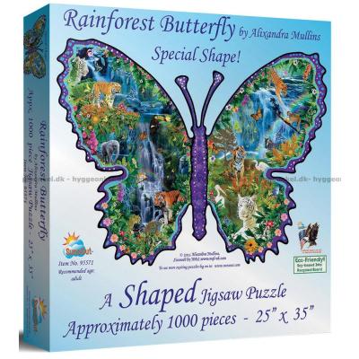 Mullins: Regnskogen med fjärilar - Format motiv, 1000 bitar