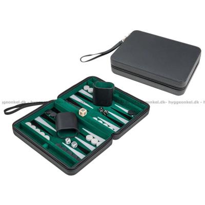 Backgammon: Svart 23 cm - Magnetisk