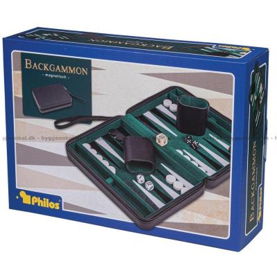 Bild av Backgammon: Svart 23 cm - Magnetisk sett uppifrån