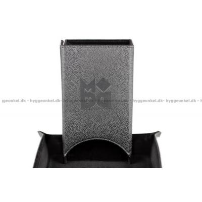 Fold Up Dice Tower: Black - Leather