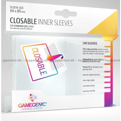 Plastfickor: Gamegenic Closable Innersleeves - 100 st 64 x 89 mm