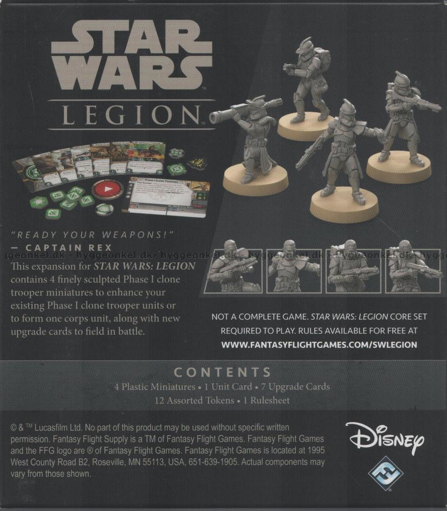 Star Wars Legion Phase I Clone Troopers Upgrade 841333109530 UDGÅET!!!